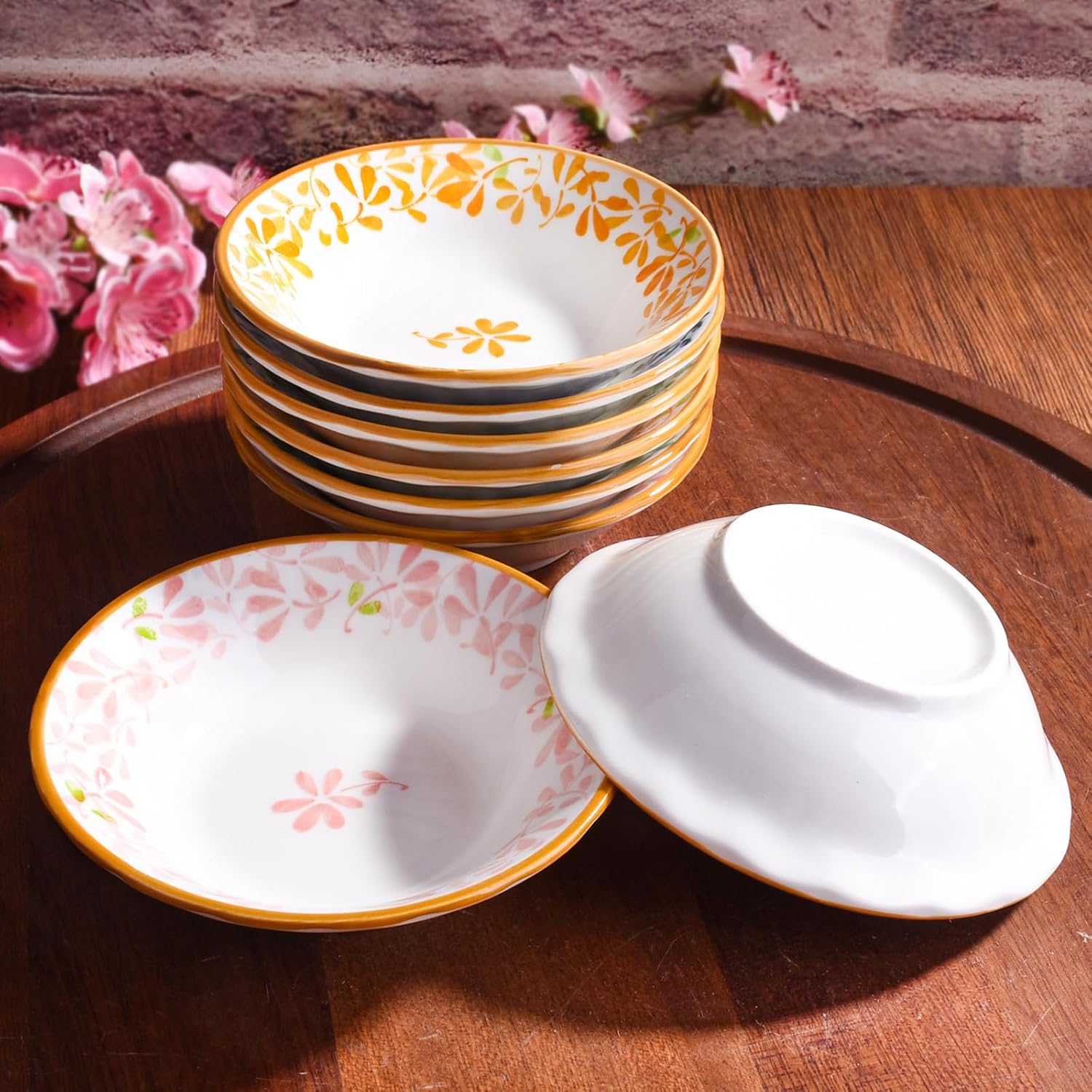 Japanese Porcelain Side Dishes Seasoning Dish 3.8 Inch Ceramic Dipping Sauce Dip Bowls Set of 8 for Sushi Pinch