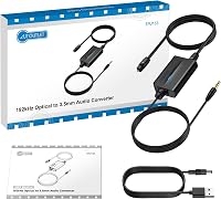 AUTOUTLET DAC Konverter 192kHz Digitális Analóg Audio Átalakító SPDIF Toslink 3.5mm Jack Kábellel TV Fejhallgató Gaming 8