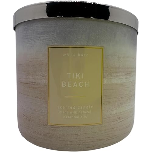 Bath and Body Works, White Barn 3-Wick Candle w/Essential Oils - 14.5 oz - 2021 Core Scents! (Tiki Beach)