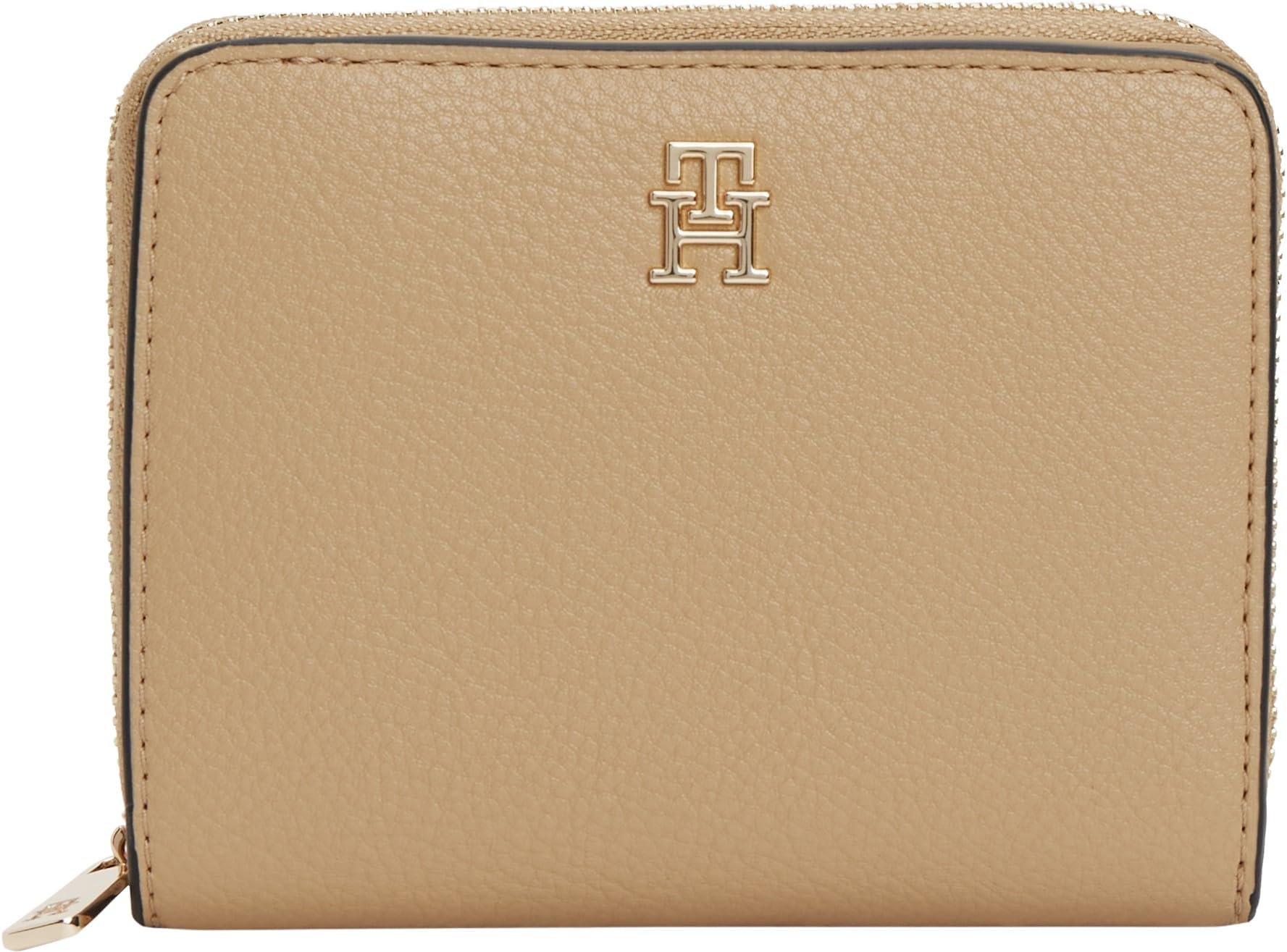 Tommy Hilfiger Women Th Icon Med Za W/Flap Seasonal AW0AW18758 Zip Around Wallet, Khaki, One Size