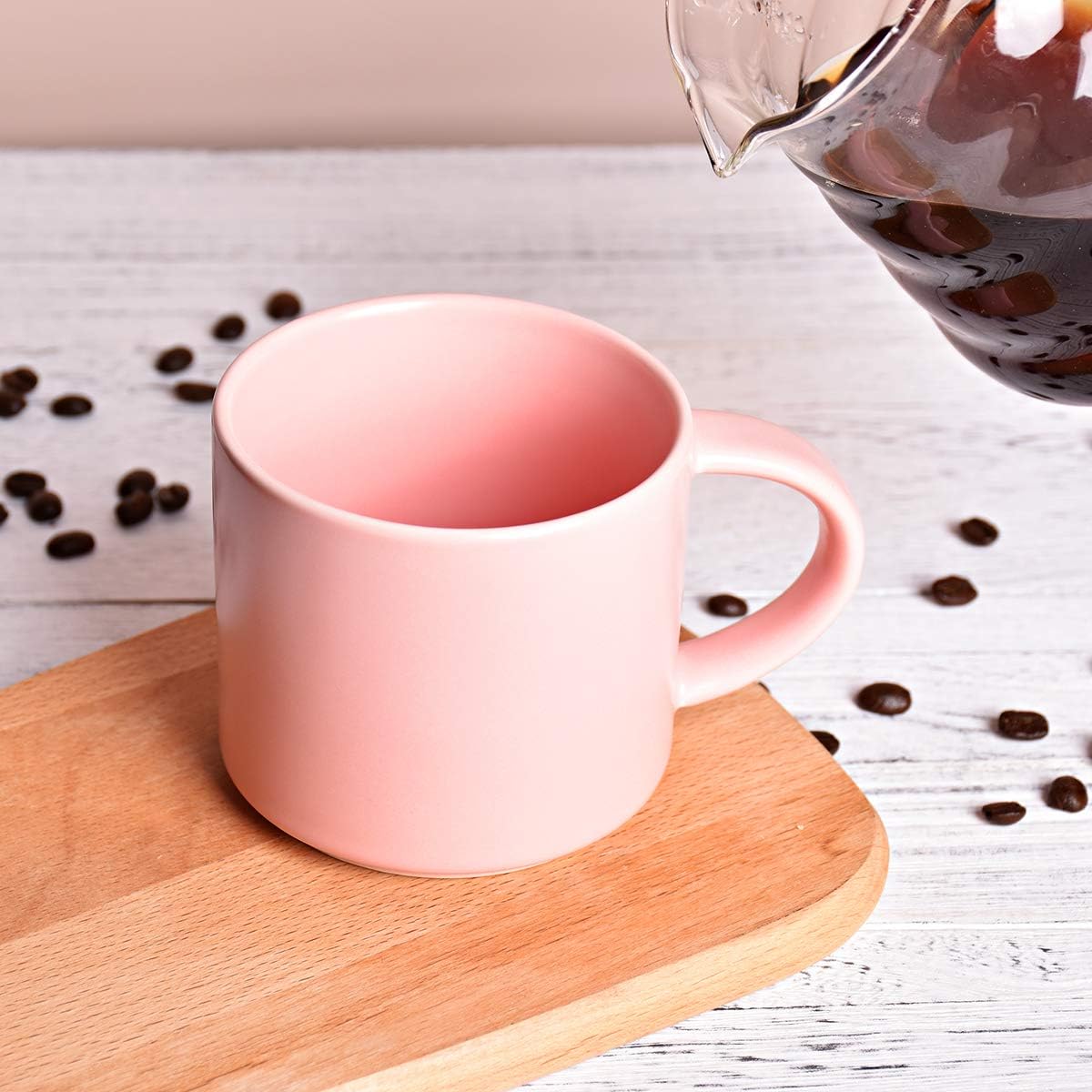 Bosmarlin Matte Ceramic Coffee Mug for Office and Home, 13 oz, Dishwasher and Microwave Safe (Pink, 1) - Image 5