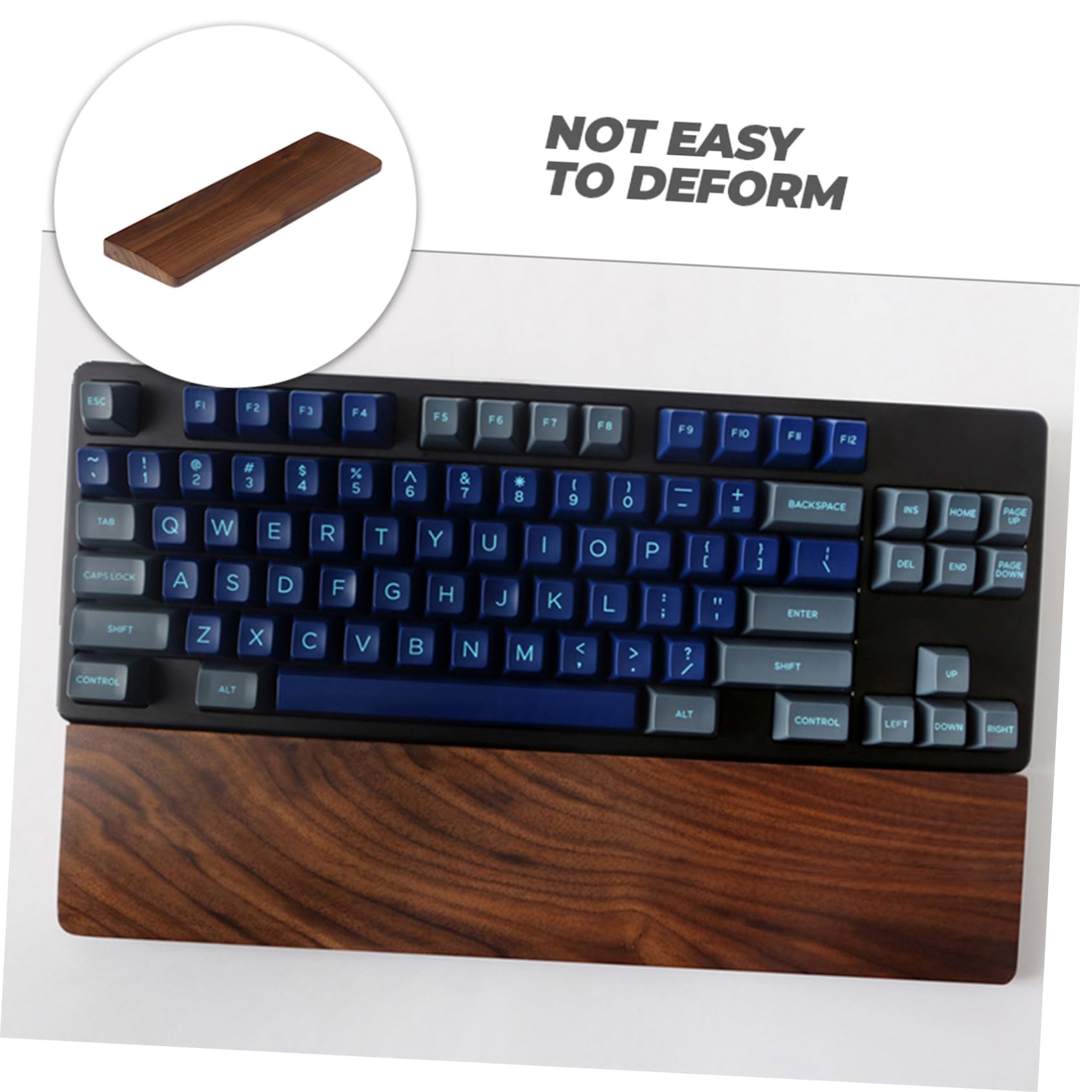TEHAUX Ergonomische Walnuss Holz Tastatur Handgelenkauflage für Gaming und Büro Rutschfestes Keyboard Wrist Support Pad zur Schonung Des Handgelenks bei Langem Tippen