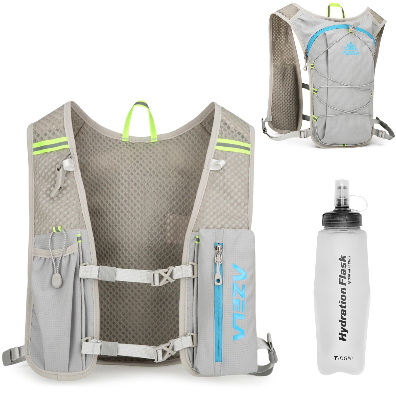 Azarxis Running Water Bottles Flask BPA Free Leakproof Hydration Vest Packs Waist Belt Replacement for Triathlon Marathon Hiking Cycling Climbing Runner