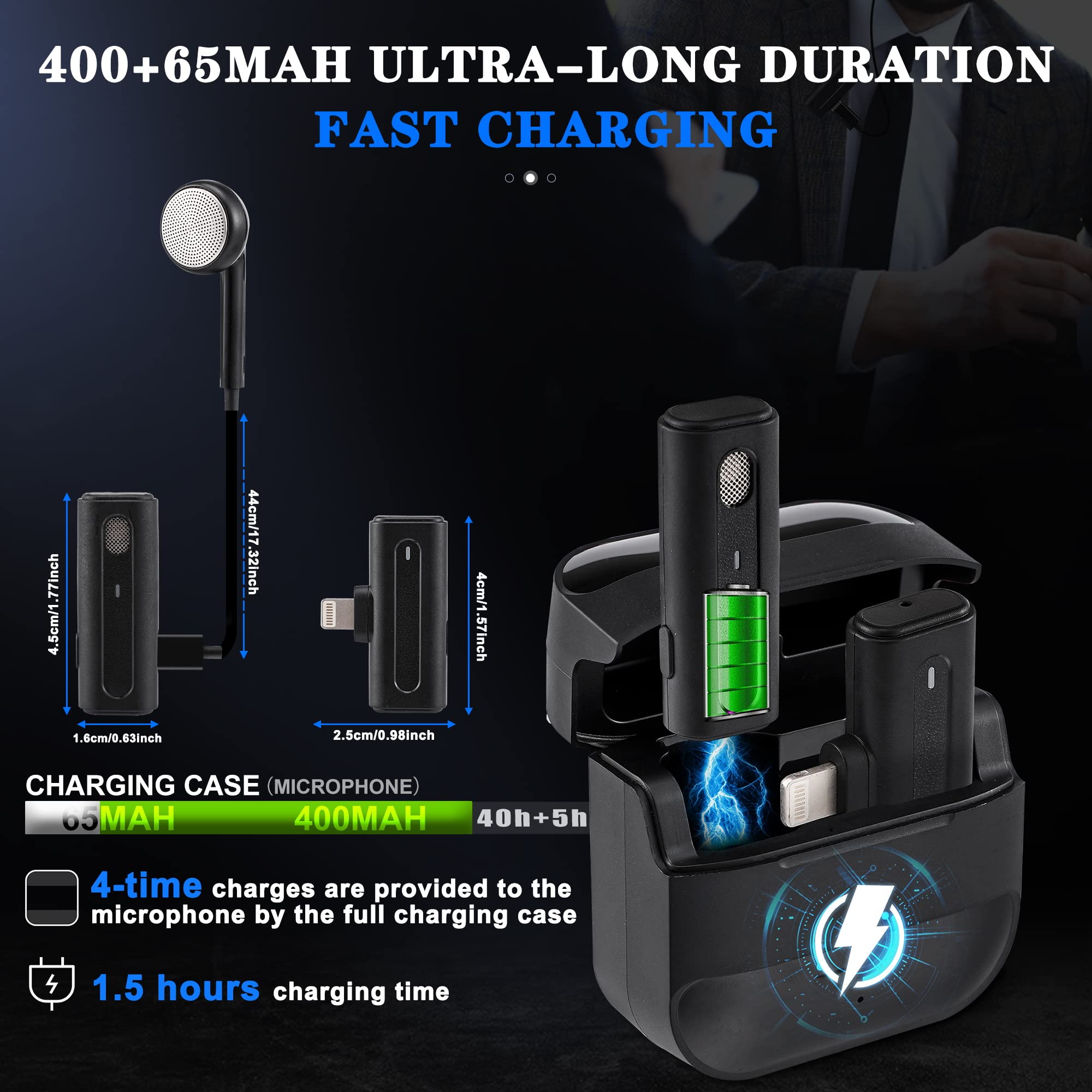 Microfono Lavalier Wireless Per IPhone/Android - Plug & Play, Riduzione Rumore - Foto 11