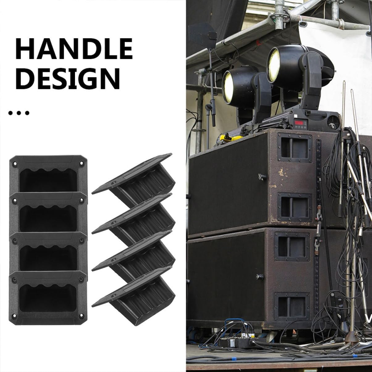 DOITOOL 12 Pack Audio Speaker Side Handles Plastic Handles Stage Speaker Accessories Simple Design Easy Installation