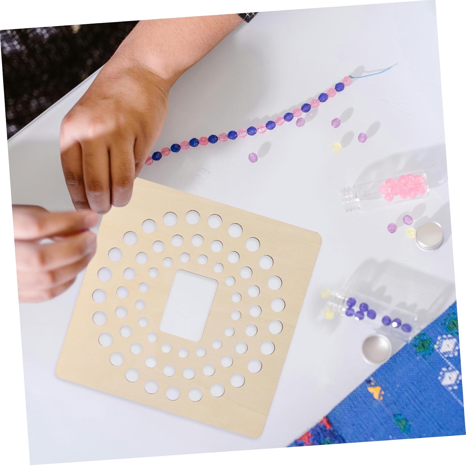 HOOTNEE 4Pcs Wooden Beading Board for Jewelry Making Roll Bracelet Tray and Threading Board User Friendly Design for Beginners for Necklace and Bracelet Projects