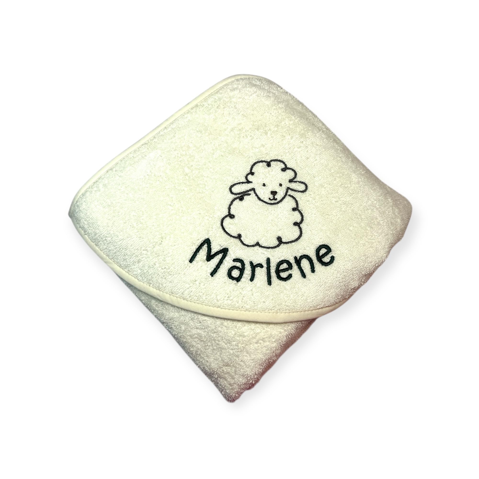 Kapuzenhandtuch mit Spiel-Waschhandschuh von Sterntaler, personalisiert, Geschenk-Set (beige) Schaf Flocke