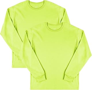 Mens Eversoft Cotton Long Sleeve T Shirts, Breathable & Moisture Wicking with Odor Control