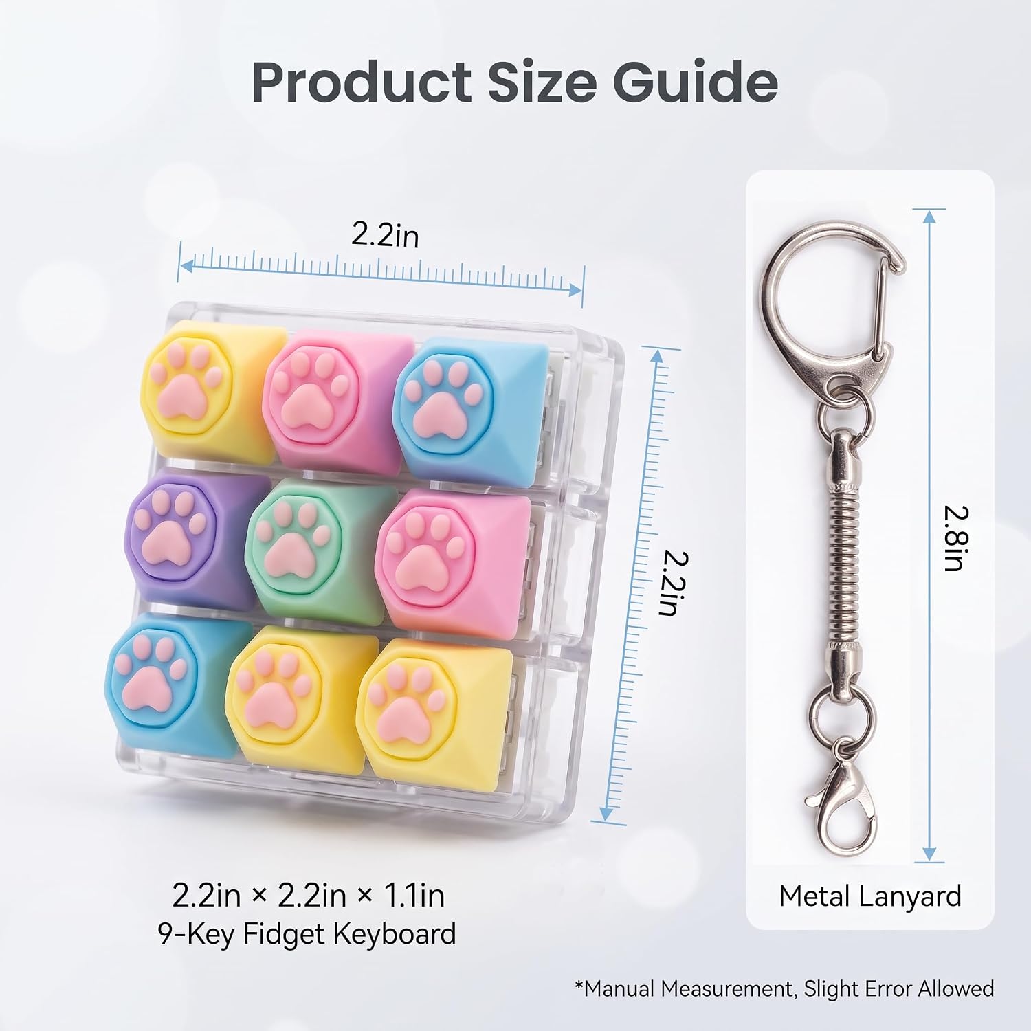 Clicky Keyboard Fidget Toy Keychain, Stress Relief Clicker for Adults image 2