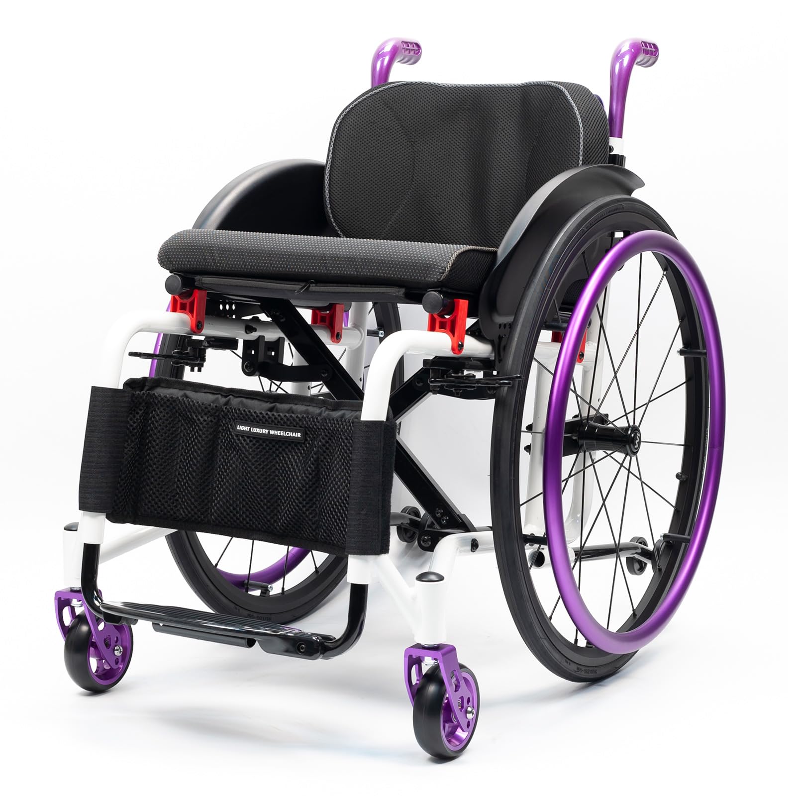 Silla de Ruedas Deportiva Manual Plegable,Ultraligera de Aleación de Aluminio,Extracción con un botón, Silla de Ruedas de tránsito,Sillas De Ruedas Autopropulsadas(Seat Width 42cm/16.5in,B)