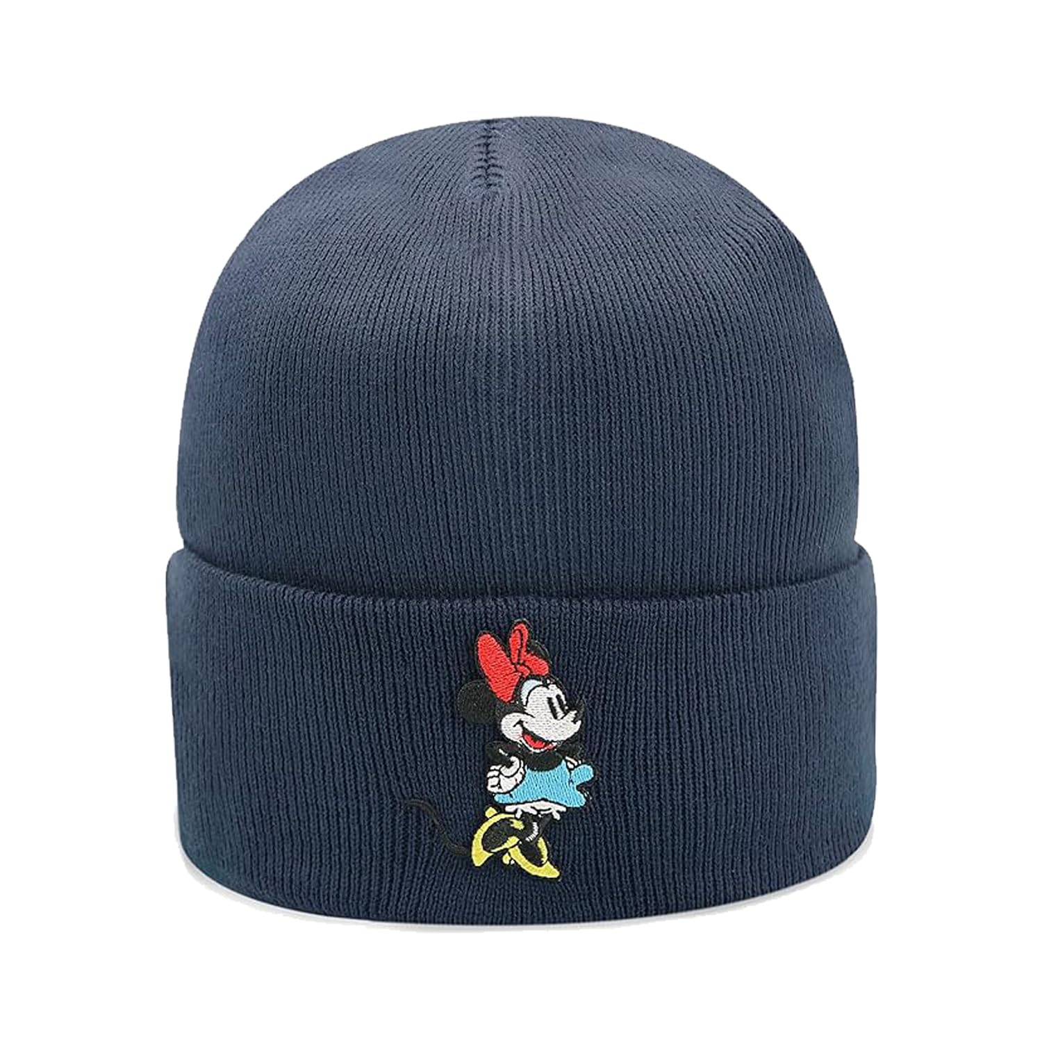 Disney Knit Beanie Winter Hat for Women Minnie Mouse, Navy Beanie, Small-Large