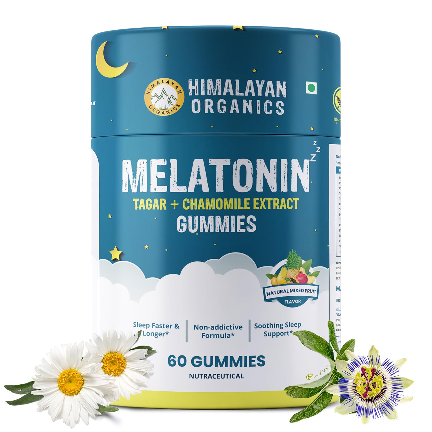 Vlados Himalayan Organics Melatonin 5MG Gummies with Tagar & Chamomile Extract I L-Threnine & Vitamin B6 | Relaxed & Restful Sleep | Non Habit Forming Formula | Improves Sleep Quality, Natural Sleep, Soothing Sleep Anxiety And Stress Relief Support I (B0C9DY4BN5) Amazon Price History, Amazon Price Tracker