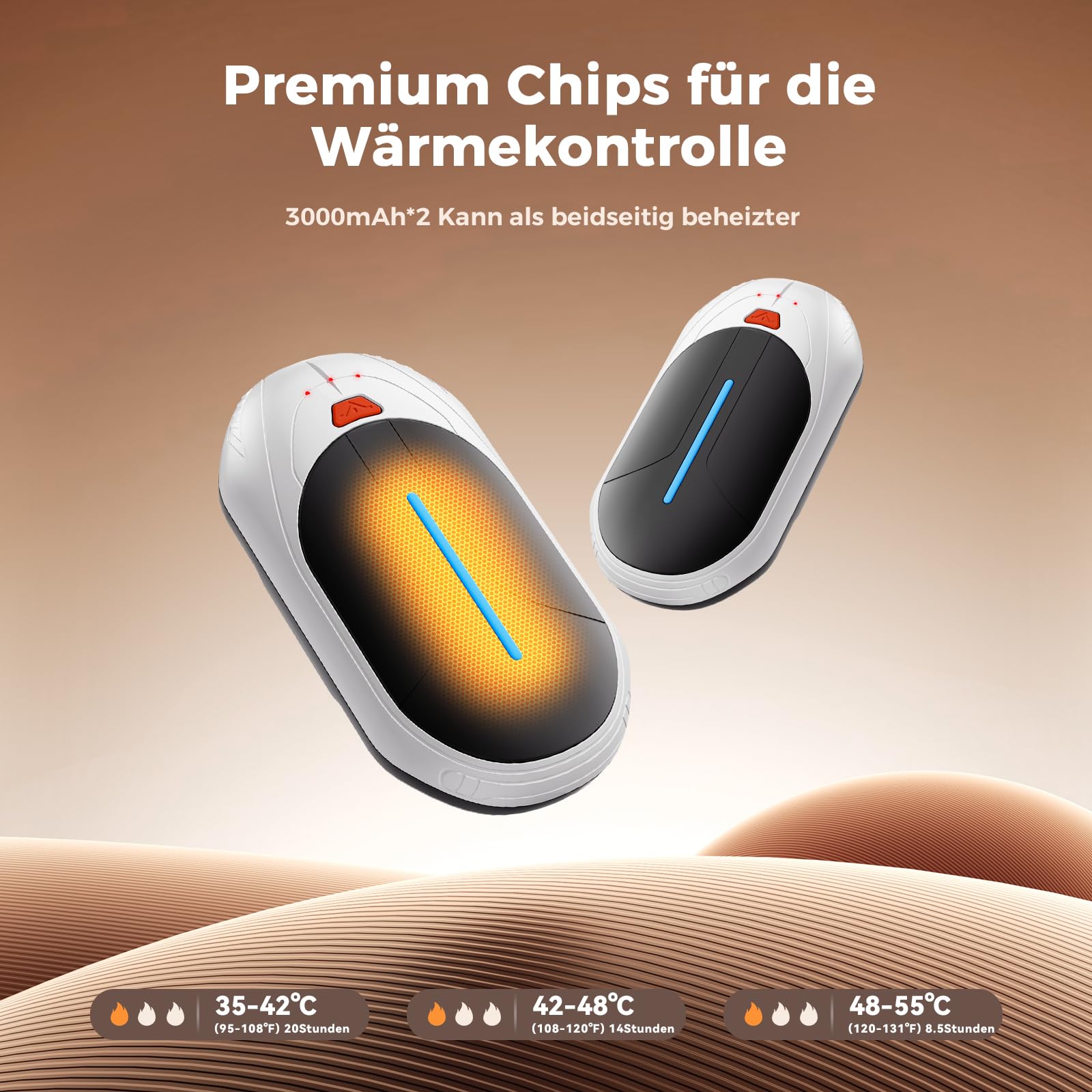 Hand Warmers Rechargeable 2 Pack, 3000mAh*2 Ultrathin Electric Handwarmers, Portable Pocket Warmer - Image 3