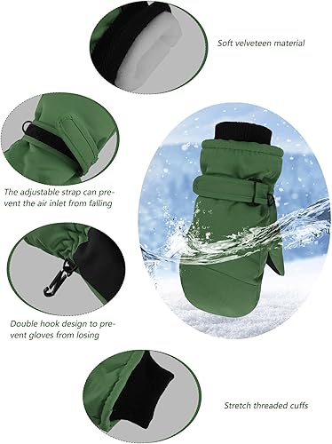 Miniatura 5 de SATINIOR Guantes de nieve para niños, impermeables, guantes de esquí de invierno cálidos y gruesos para niñas y niños