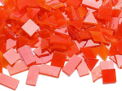 Vista 119 de Lanyani Azulejos de mosaico de vidrio para manualidades artísticas, 4 formas mixtas de vidrieras Tiffany, 200 piezas, Café