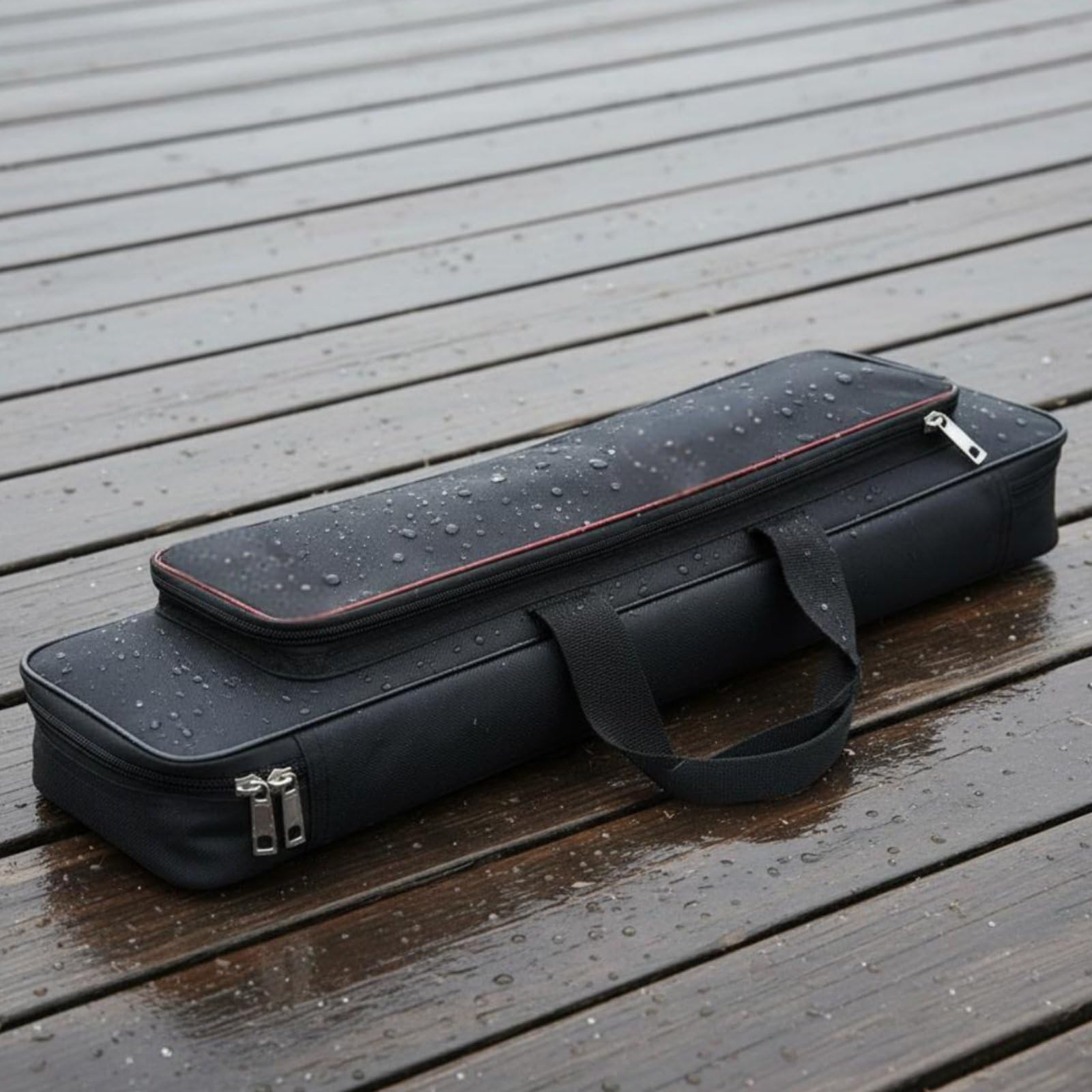 Custodia Porta Attrezzi da Pesca Borsa Porta Canne Design Compatto Tessuto Tecnico Impermeabile Manici Comodi Struttura Rigida Adatta per Pesca in Acqua Dolce, 80CM