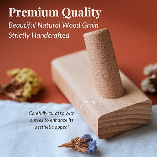 Miniatura 2 de Paquete de 4 ganchos de pared de madera para colgar, ganchos decorativos para colgar abrigos, ganchos para toallas, ganchos de pared para colgar