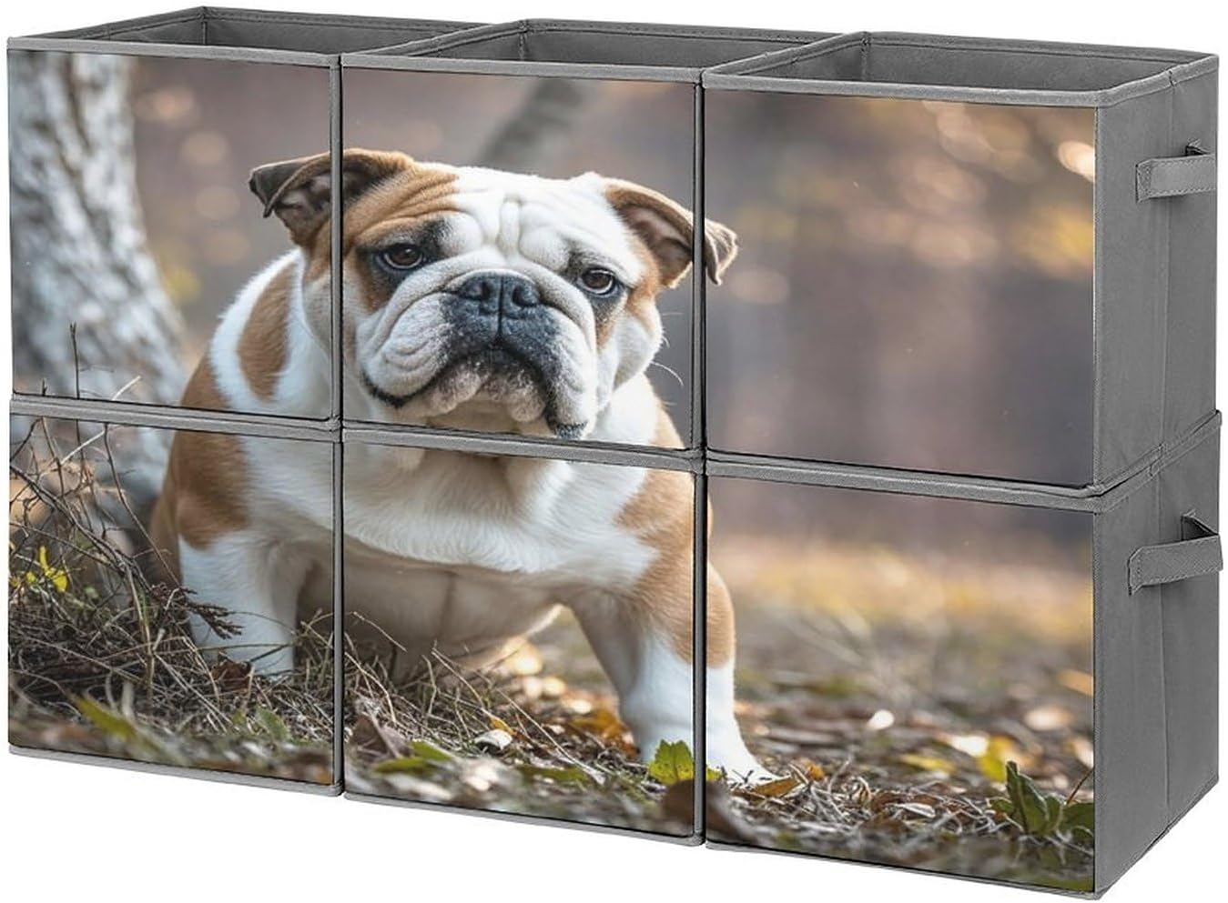 Multi Use Organizer Bins, English Bulldogs Printed Storage Bins, Foldable Storage Baskets Are Suitable For Bedrooms, Offices, And Cars
