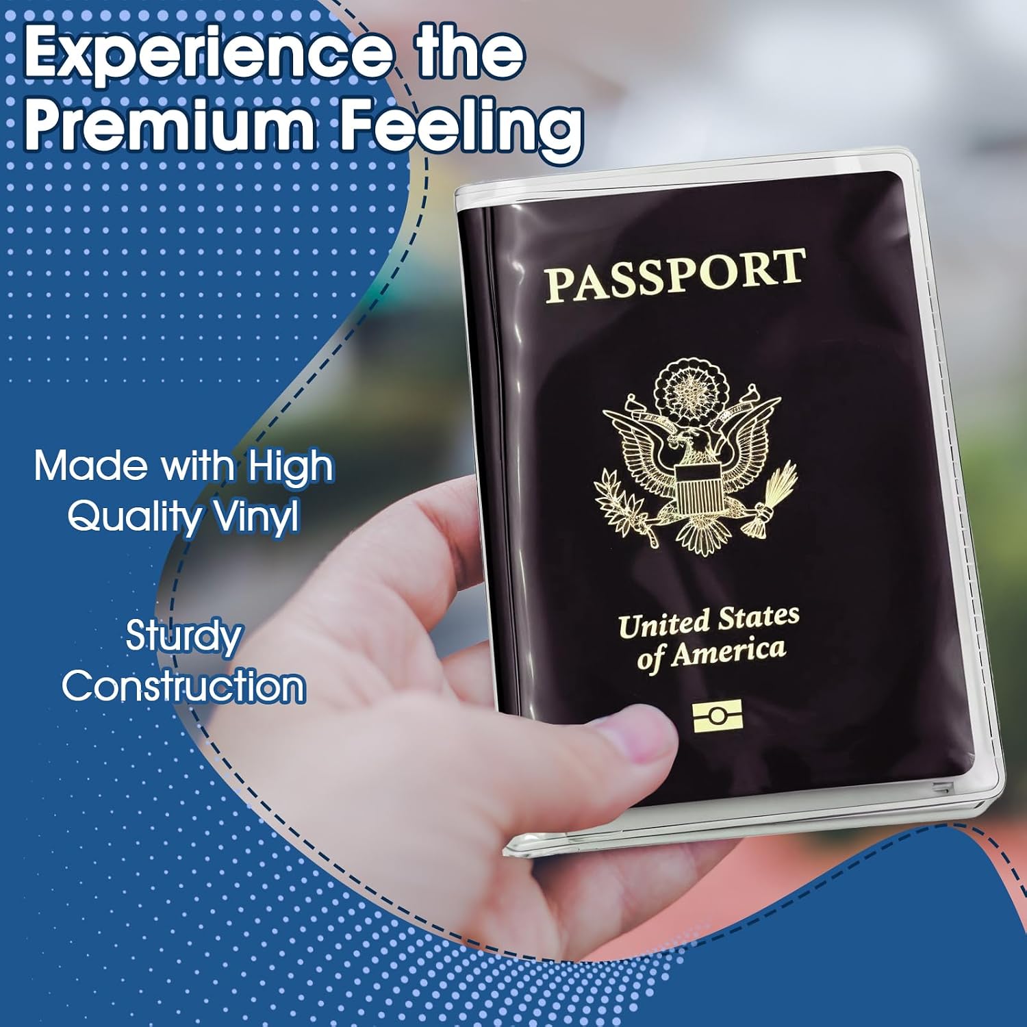 6PCS Clear Passport Sleeve Protector, Waterproof Plastic Passport Holder, Passport Protector for Travel, Transparent Passport Cover for Passports and Travel Documents