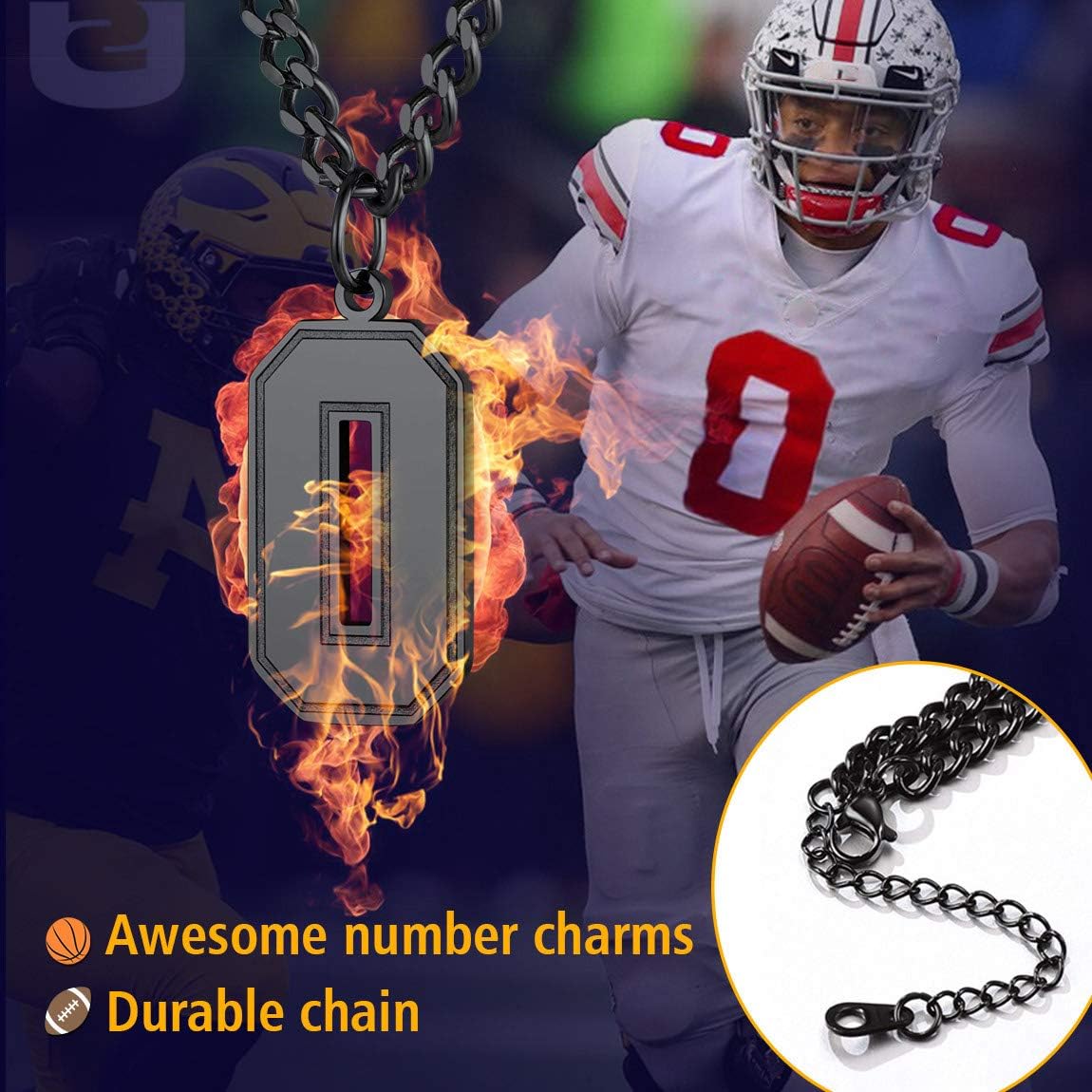 ChainsPro Can Engrave, Men 0-9 Jersey Number Necklace-Adjustable Chain, Baseball/Basketball/Football Team Jewelry, Durable Clasp, 316L Stainless Steel/Gold Plated-Send Gift Box
