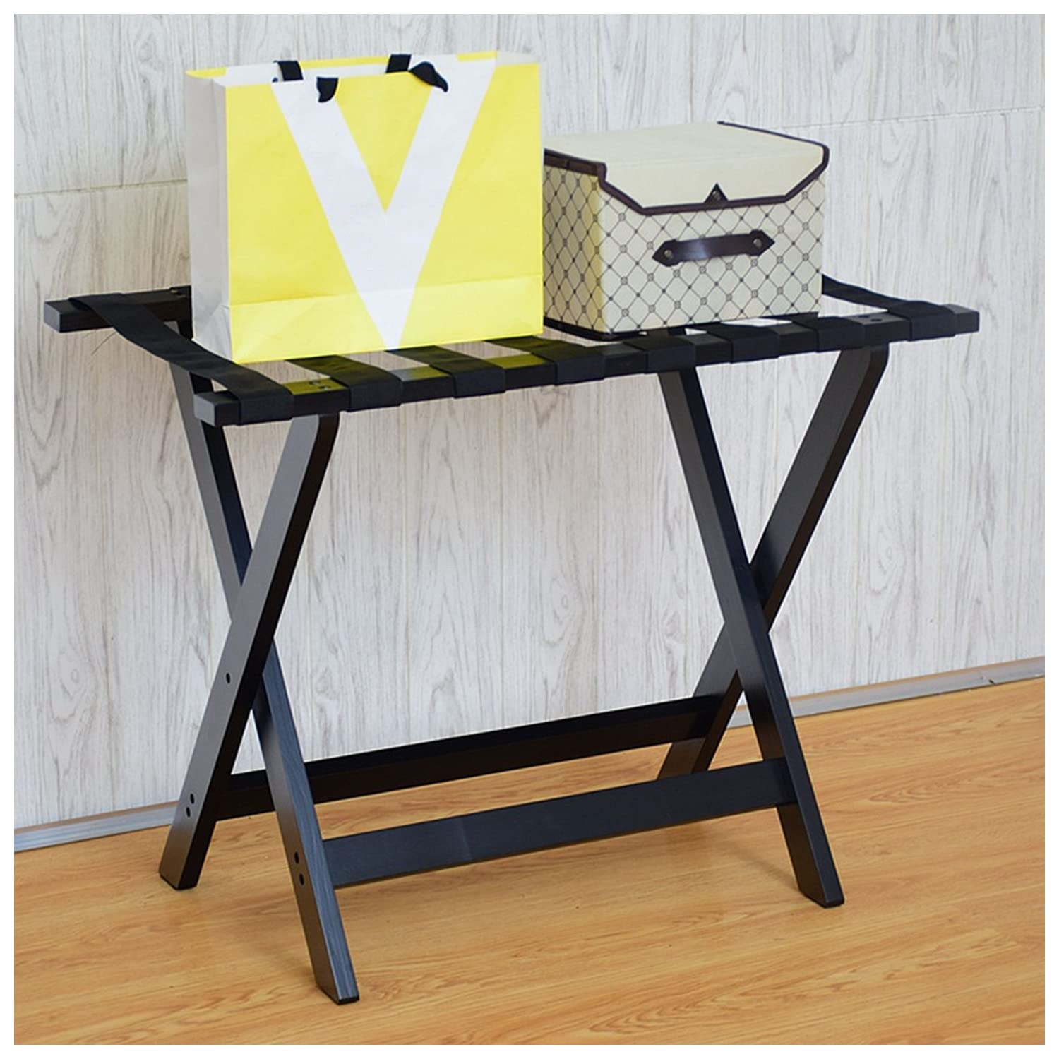 Porte-bagages pliable en bois blanc pour éviter les valises au sol et le mal de dos