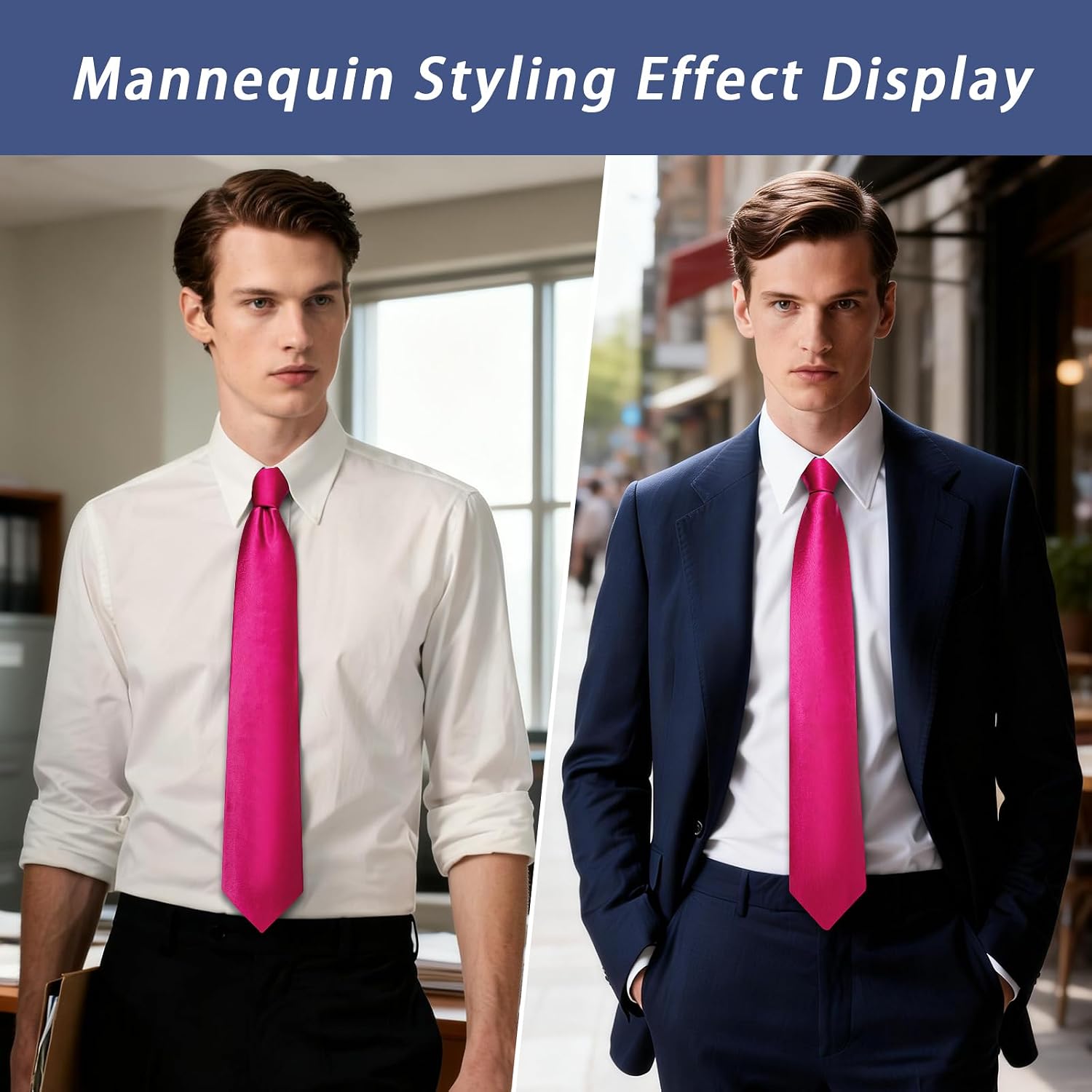 DiBanGu Mens Solid Tie Satin Woven Plain Necktie and Pocket Square Lapel Pin Tie Clip Set for Formal Business Wedding
