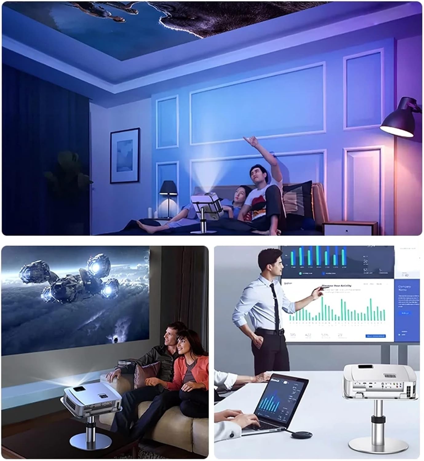 Projector Stand Projector Mount Projector Tripod Stand Projector Table Top Support Household Bed Elevating Adjustable Tray Bedroom Projector Mobile Telescopic Universal B(1-B)