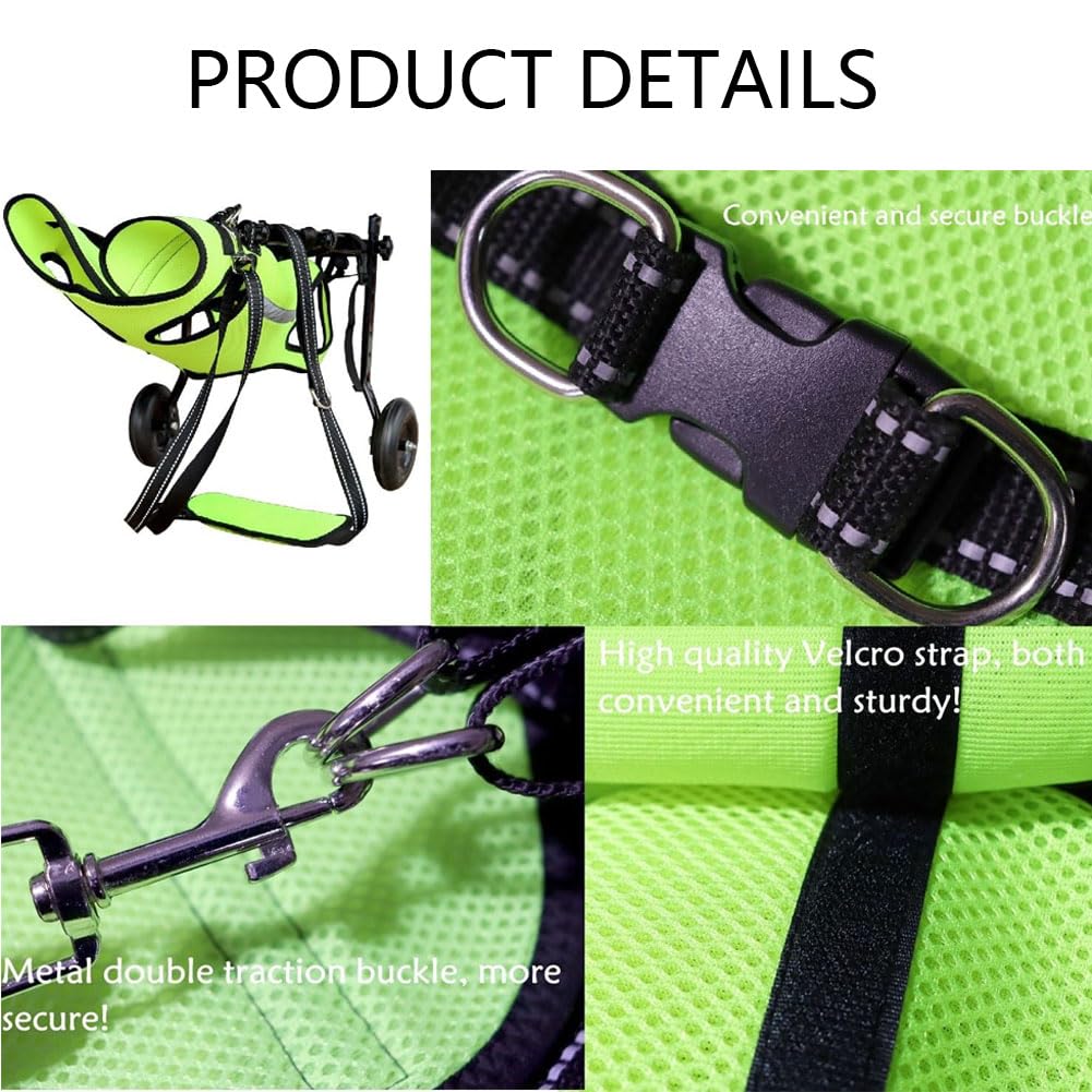 Silla de ruedas ajustable para perro con ruedas que absorben los golpes, arnés de soporte de pierna trasera para ayuda a la movilidad, displasia de cadera, alivio de artritis