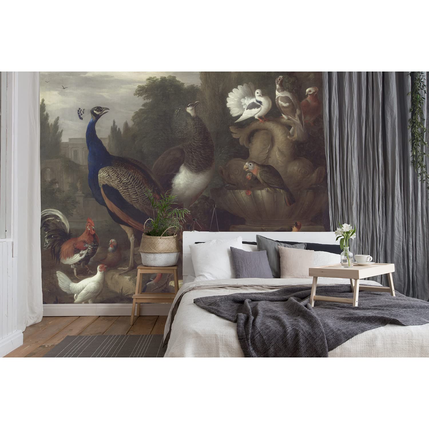 Papier peint intissé paon 152x104cm Coloray pour décoration muraux de salon et chambre