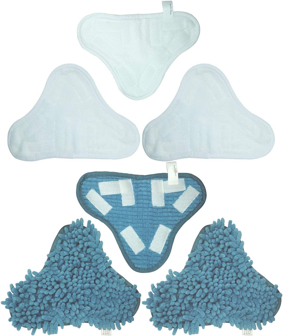 MXM Mazun Compatible for Microfiber & Washable Mop Head Pads fit for Steam Mop (Size 9.8" x 7.09"/ 250mm x 180mm)-(6pcs = 3 x Microfibre Pads + 3 x Coral Microfibre Pads)