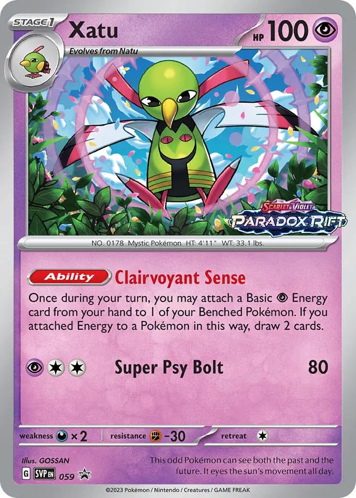 Xatu SVP059 Pokemon Promo Card (Scarlet & Violet Promo Series) + 1x TitanCards® Toploader