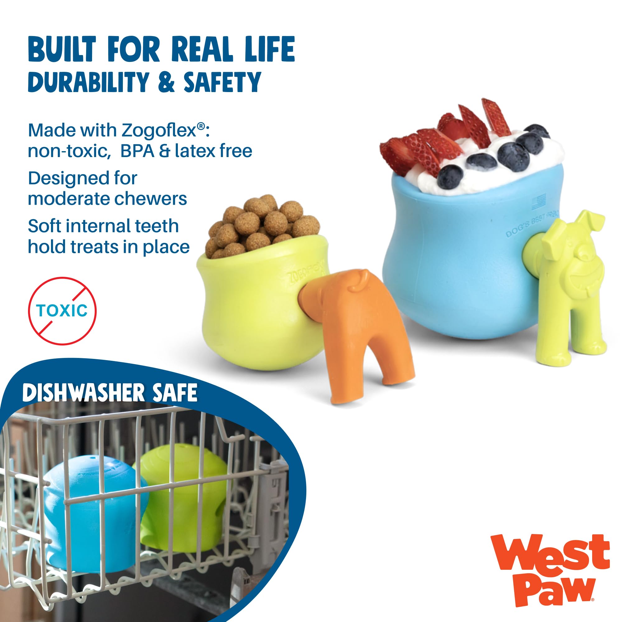 Zogoflex West PAW JUGUETE TOPPL L 10 cm mandarina