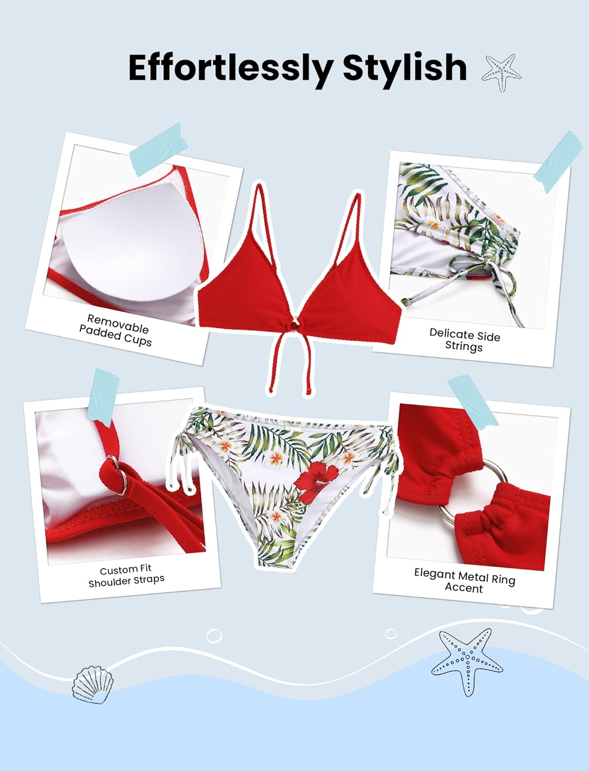 PATPAT Matching Swimsuits for Couples Two Piece Bikini Sets Swim Trunks Summer Beach Vacation Hawaiian Swimwear