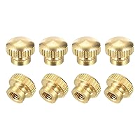 Vista 1 de uxcell Tuercas moleteadas de latón, M4x0.0.276 in redondo escalonado perillas sujetadores para impresora 3D, equipo electrónico, 8 piezas