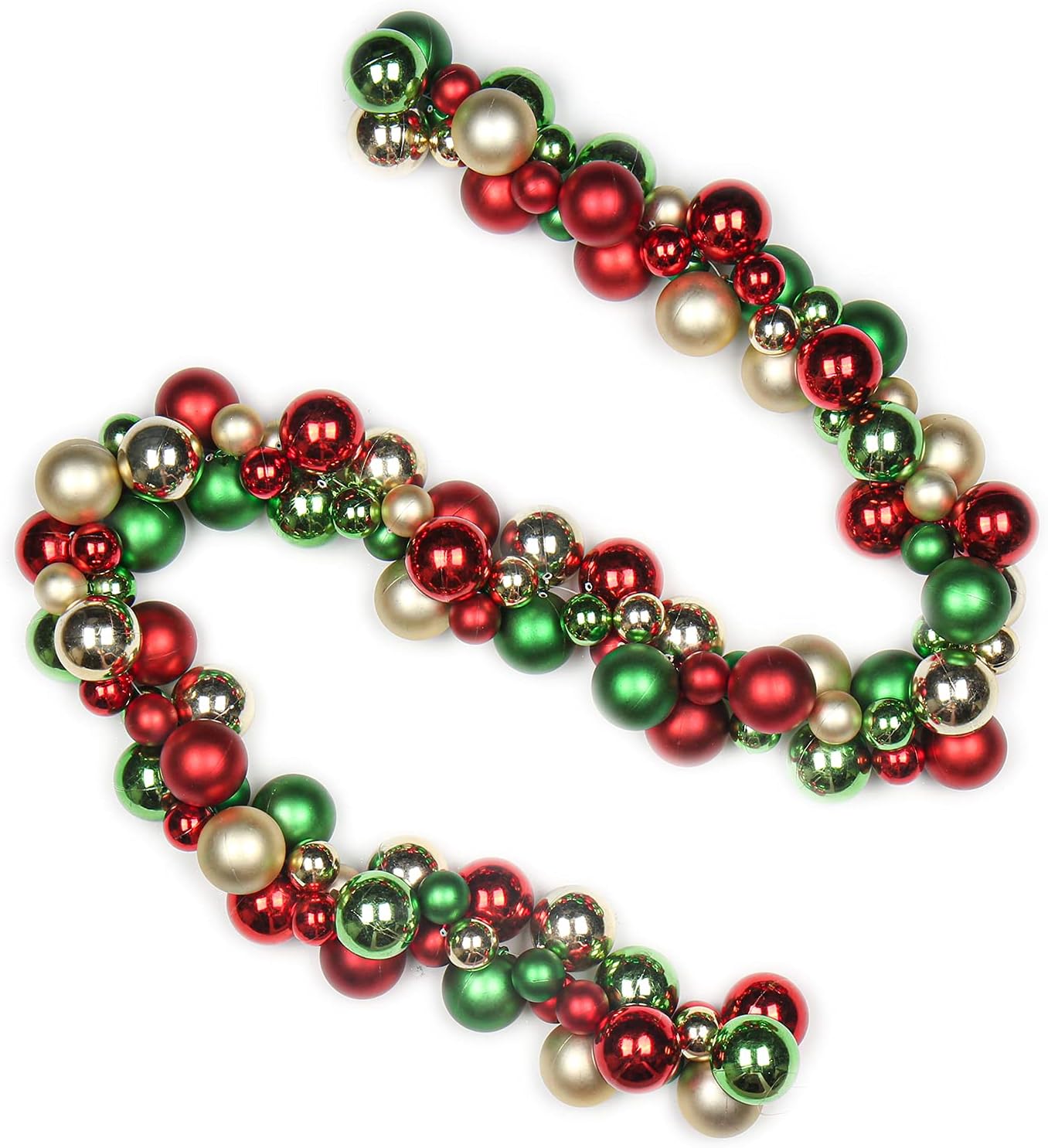 Oairse 66"/168cm Christmas Ball Garland with 129 Balls Hanging