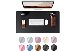YSAGi Leather Desk Pad Protector, 60 x 30 Desk Mat, Black Non-Slip...