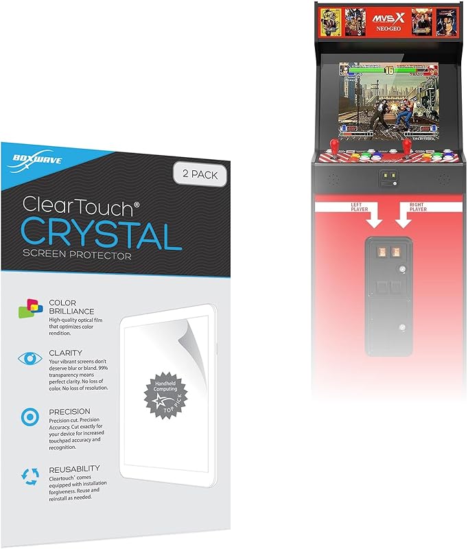 BoxWave Screen Protector Compatible with Neo-Geo MVSX Home Arcade - ClearTouch Crystal (2-Pack), HD Film Skin - Shields from Scratches