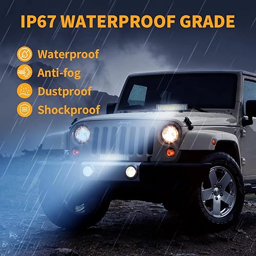 Miniatura 6 de AUBEAMTO Barra de luz LED de trabajo de 2 x 12 pulgadas para camión, 48 LED, 144 W, 48 000 lúmenes, luces todoterreno súper brillantes, barra de luz