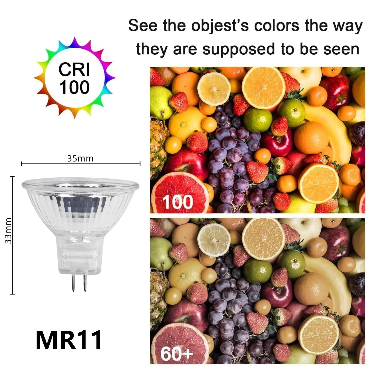 BLOMDE MR11 Halogenlampe 24 V, 20 W, 35 W, 50 W, G4-Stiftsockel, 2700 K warmweiß, dimmbar, geeignet für die Heimbeleuchtung. (20 Stück/24 V 50 W)