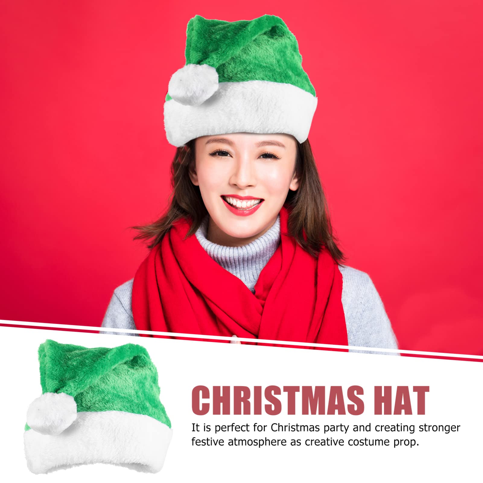 PRETYZOOM 4 Piezas Gorro de Papá Noel de felpa sombrero de navidad gorros navideños esponjosos christmas hat sombreros navideños cálido gorro de Papá Noel suministros de navidad felpa corta