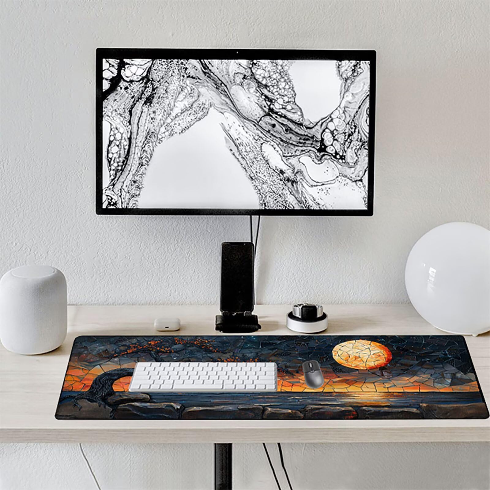 áRbol Alfombrilla Ratón Gaming XXL 1500x800 mm, Alfombrilla Gaming Negro Mousepad con Base de Goma Antideslizante, Impermeable Desk Mat para Teclado y Raton, Accesorios Gaming, Regalos de Hombre P-I
