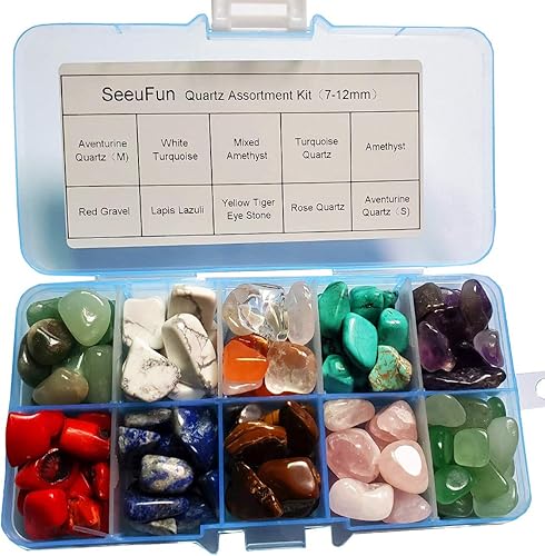 Miniatura 8 de SeeuFun Piedras de cristal de cuarzo de 7  0472in piedras de cristal de cuarzo rodadas para interiores grava decorativa ojo de tigre amatista de