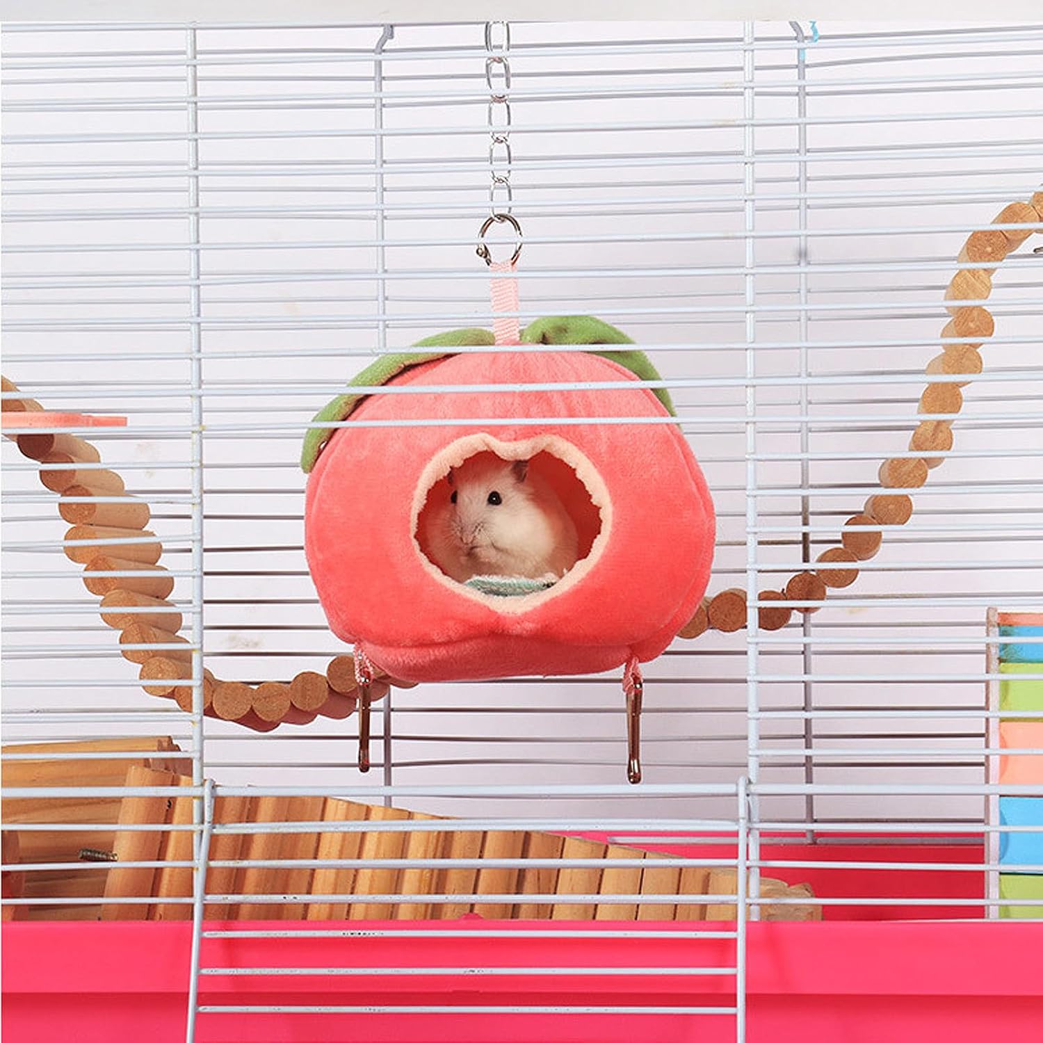 Amosfun Fruit Design Cotton Hamster Hammock Bed Hanging Sleeping Nest Warm Comfortable Small Animal Bed for Winter Use