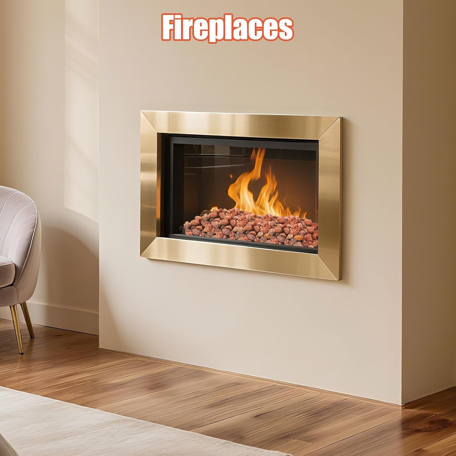 10 Pounds Red Lava Rocks for Fire Pits, Fireplaces, Perfect for Gas Log Sets, Gas Grills, Landscape Design, Suitable for Both Indoor and Outdoor Applications (1.2"-2")