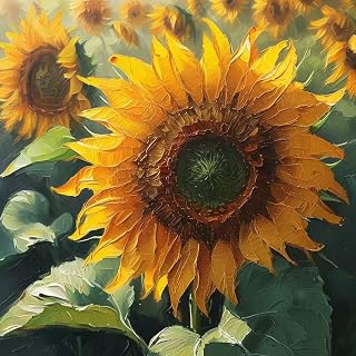 hill froeistung Sunflower Diamond Art Painting Kits for Adults,Flower Diamond Art Kits for Beginners, 5D DIY Round Full Drill Diamond Dots Gem Art Craft for Home Decor Gift 12x12inch