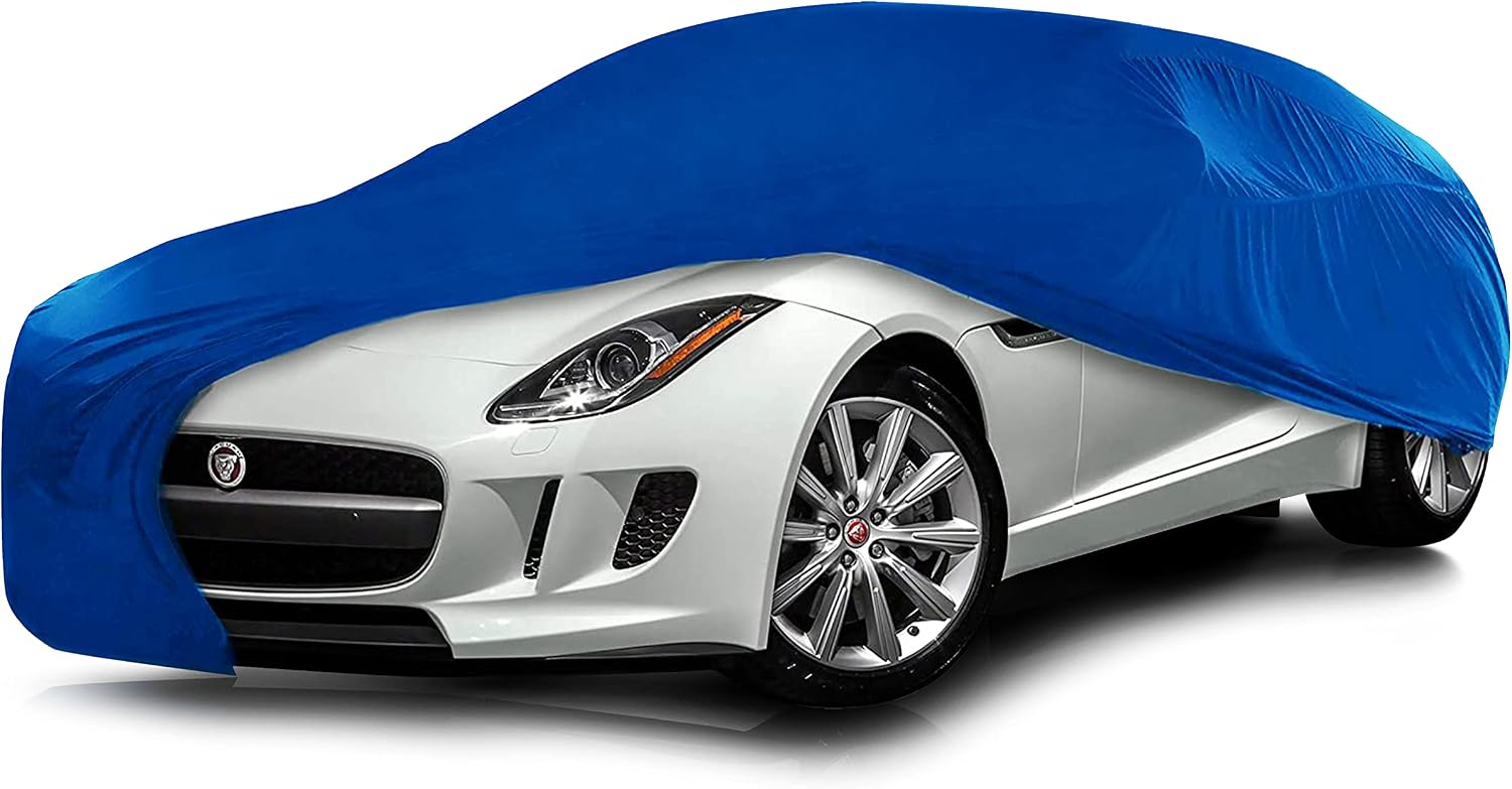 Cosmos - Indoor Car Cover Compatible with Main Coupé Models, Elastic, Breathable and Dustproof Fabric, Soft Lining, Snug Fit, Blue