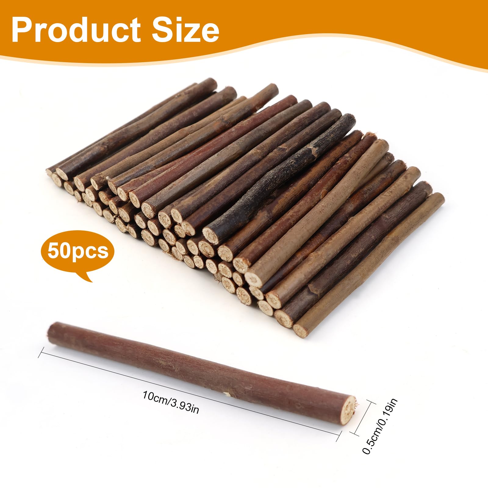 600 Stück Apfelholz-Stäbchen Mit Rinde (2 KG, 11 Cm): Natur-Bastelmaterial Für DIY, Deko & Handwerk