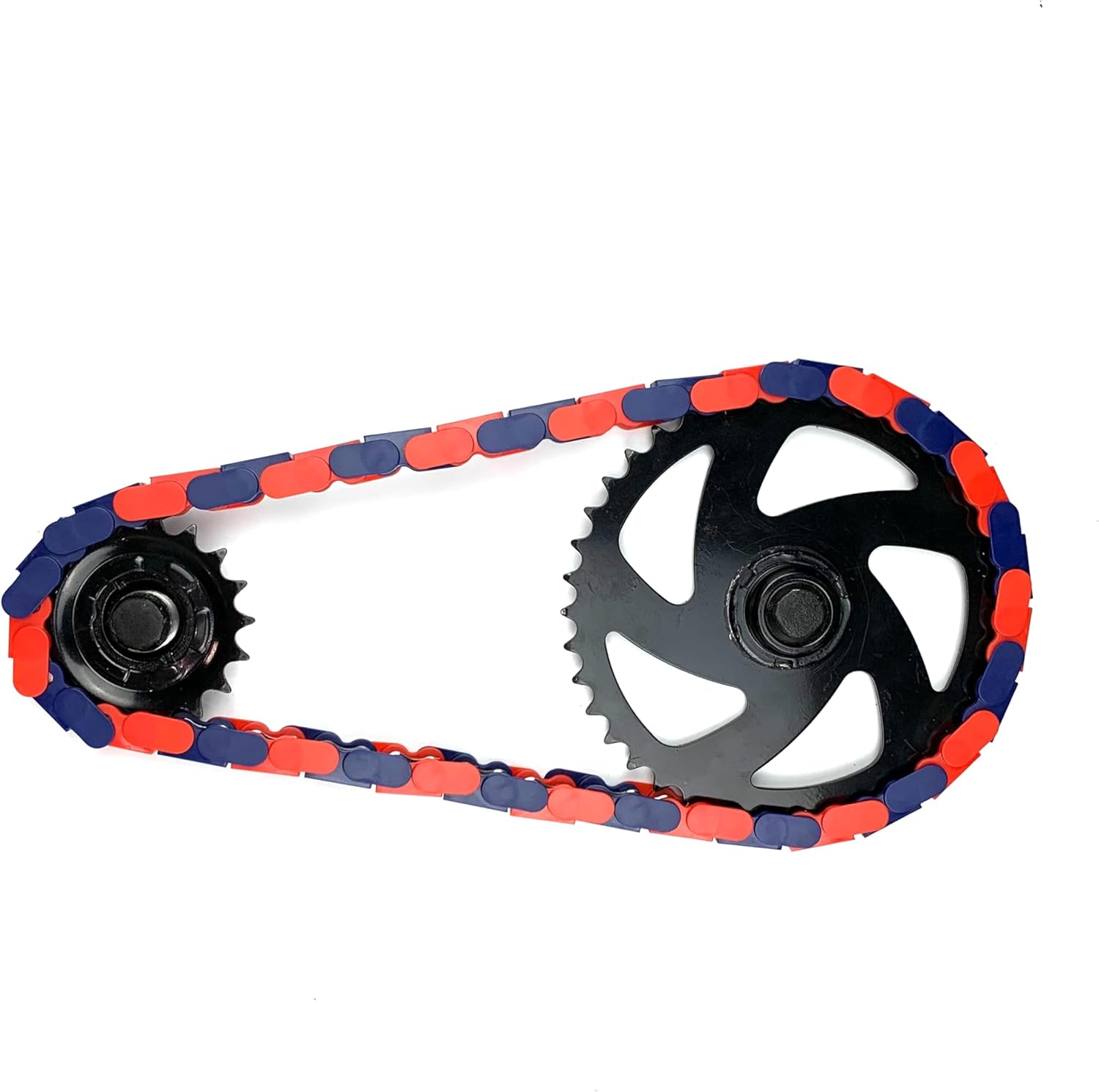 Bicycle Chain Cover – Protects Your Clothing Against Chain Lube and Adds Style - Easy Installation – No Tools Required – Single-Speed or Fixed-Gear Bikes Only (Red-Blue, Toddler)