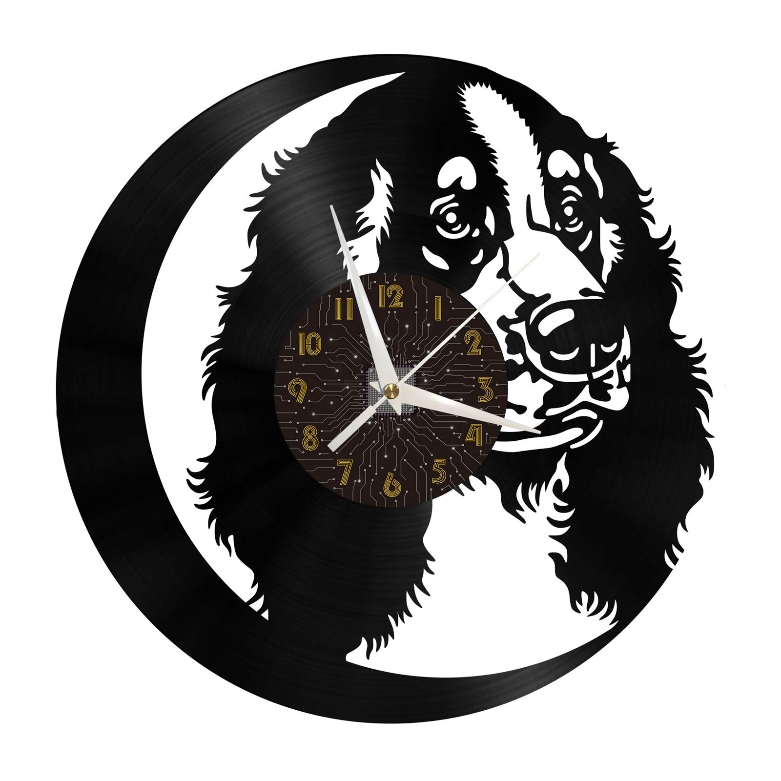 Horloge murale grand format en vinyle découpé représentant un chien Setter majestueux