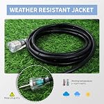 6 Ft 14/3 Cord d'extension extérieur éclairé - 14 Étendue SJTW Câble d'extension noir lourd avec 3 Plug à la terre, Idéal pour pelouse, jardin, appareils